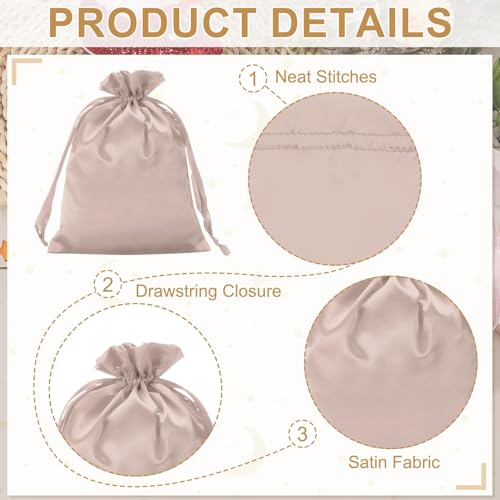 PATIKIL 6 x 8 Inch Satin Bags with Drawstring, 3 Pcs Silk Drawstring Gift Bags Wedding Favor Pouch for Jewelry Candy Chris...