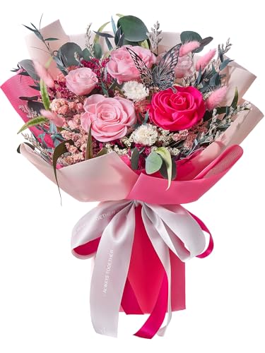 Polylove Flowers for Delivery Prime Forever Flowers Bouquet Preserved Roses Bouquet Flower Gift for Women Wife Mother Day ...