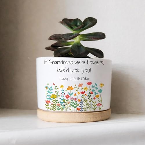 Famitrendz Personalized Floral Mom Plant Pot, Custom If Moms were Flowers, We'd Pick You! Plant Pot with Kids Names, Custo...