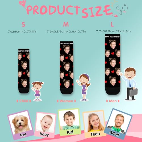 Bemaystar Custom Socks with Photo,Personalized Gifts for Men,Personalized Socks for Him Her