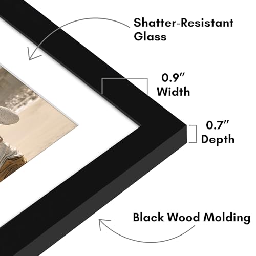 Americanflat 8x10 Double Picture Frame with Shatter-Resistant Glass - Fits Two 8x10 Photos or use as One 12x18 Poster Fram...