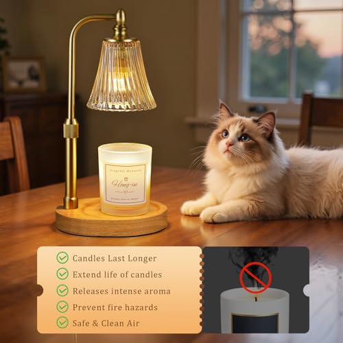 Candle Warmer Lamp with Timer Dimmable,Birthday Gifts for Women Mom Sister,Adjustable Height Wax Melt Warmer for Jar Candl...