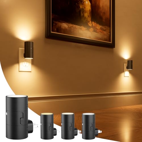 NIORSUN Night Lights Plug into Wall, Dimmable with 3 Color Modes & Auto On/Off Sensor, Ultra-Slim Nightlight for Hallway, ...