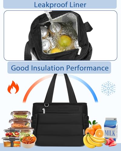 Lunch Box Tote Bag - Versatile Soft Insulated Lunchbox for Women - Lightweight Stylish Simple Lunch Pail Reusable Xlarge C...