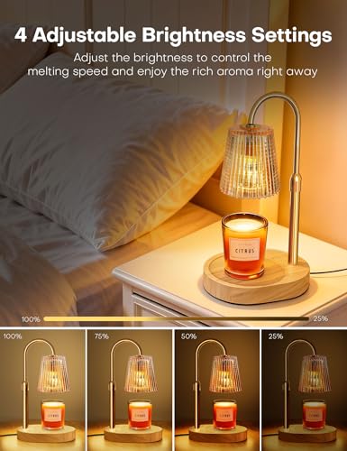 YCCZSZO Candle Warmer Lamp with Timer Dimmer Adjustable Height, Electric Wax Melts Warmer for Jar Candles, Birthday Christ...
