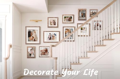 ORIVAN 8x10 Picture Frame Wood Display Picture 6x8 with Mat or 8x10 without Mat Distressed Brown Photo Frame for Wall and ...
