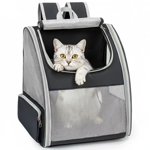 Conlun Cat Backpack Carrier for Small Dogs and Cats Fit Up to 15 Lbs,Small Dog Backpack, Foldable with 3-Side Mesh Window...