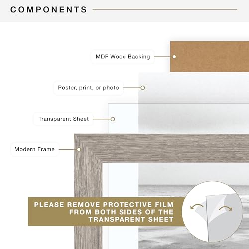 MCS Museum Poster Frame 12x18 Barnwood, Vertical & Horizontal Wall Hanging Large Picture Frame for Photos, Posters & Art P...