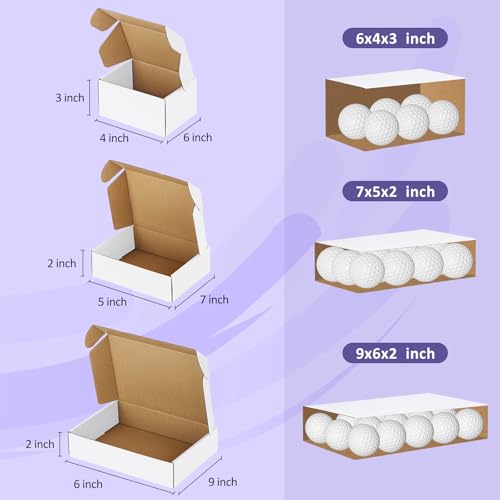Eupako 30 Pack Small Shipping Boxes Assorted Sizes, 6x4x3, 7x5x2, 9x6x2-10 PCS Each Small Boxes, White Corrugated Box Mail...