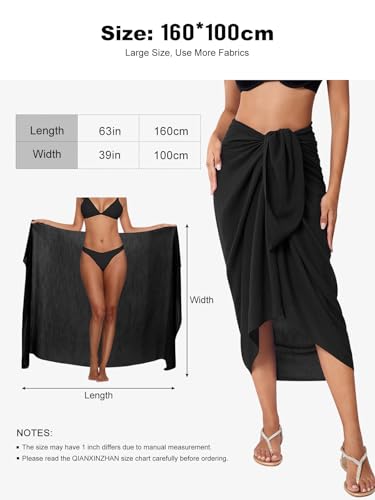 QIANXIZHAN Women's Swimsuit Cover Up,Beach Sarong Wrap Bottom Coverup for Women Short Skirt