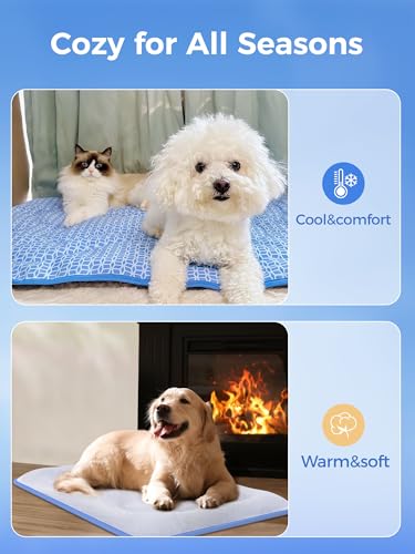 Rywell Dog Cooling Mat ,36*27 Super Thick & Comfortable Cooling Mat for Large Dog with Arc-Chill 3.0 & PCM Tech(Q-Max>0....