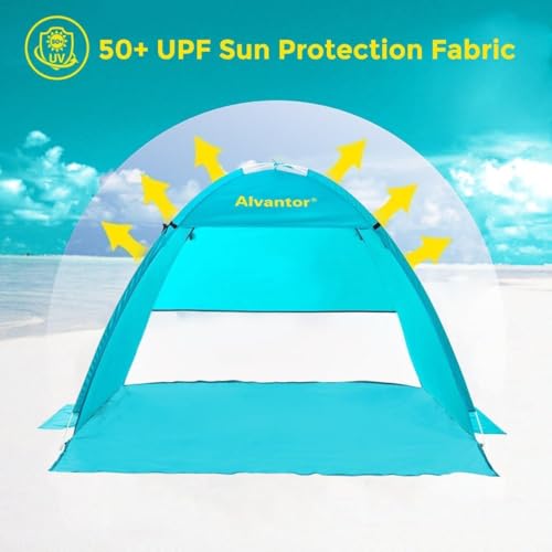 Alvantor® Beach Tent Beach Umbrella Outdoor Sun Shelter Cabana Automatic Instant Pop-Up UPF 50+ Portable Beach Shade Campi...