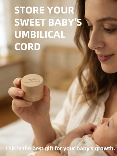 Minimalist Wooden Umbilical Cord Keepsake - With Transparent acrylic box - Hygienic Storage - Baby Umbilical Cord Memorial...