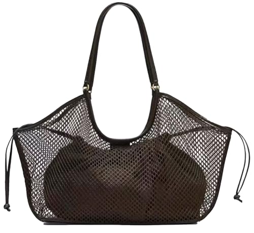 Large Mesh Hobo for Women Summer Beach Bag with Inner Bag Large Tote Elegant Purses for Vacation Travel