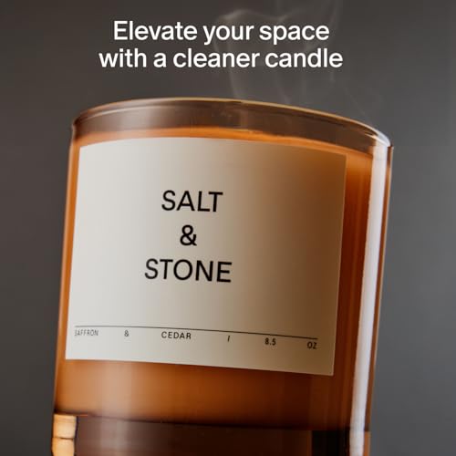 Salt & Stone Scented Candle for Women & Men | Coconut & Soy Blend Wax | Hand-Poured, Aromatic & Fragrant | 100% Cotton Wic...