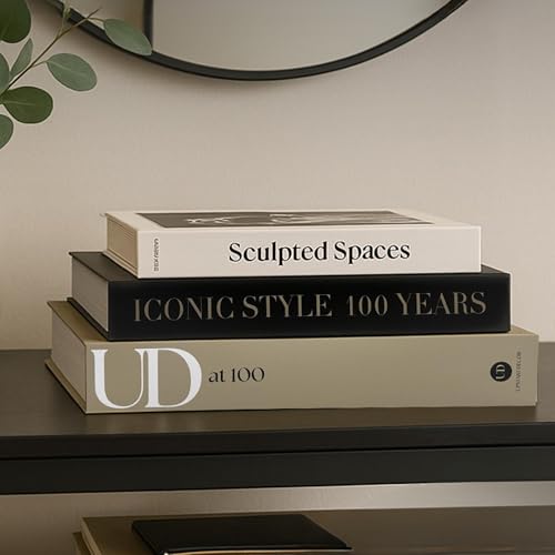Aesthetic Decorative Books Set of 3 Designer Faux Books for Decoration to Enhance Mid Century Coffee Table Decor Bookshelf...