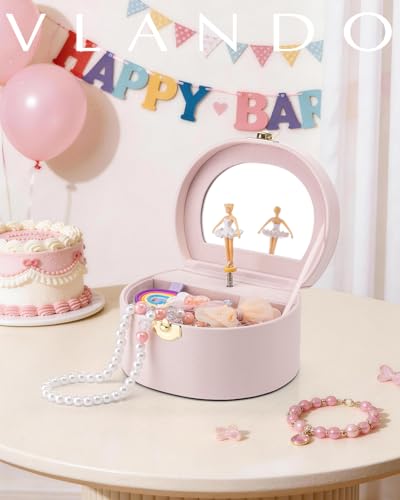 Vlando Musical Jewelry Box for Girls - Valentines Day Gifts for Daughter Kids - Birthday for Girls Ages 4 5 6 7 8-12 Year ...
