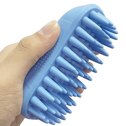 Pet Silicone Shampoo Brush for Long & Short Hair Medium Large Pets Dogs Cats, Anti-skid Rubber Dog Cat Pet Mouse Grooming ...
