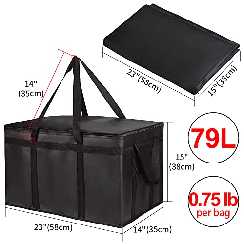 CIVJET Insulated Food Delivery Bag, XXXL Insulated Reusable Grocery Cooler/Hot Bags, Tote Bag for Shopping/Travel/Doordas...
