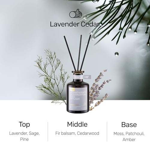 FURRYPURR Reed Diffuser for Pet Odor Elimination, Lavender Cedar, Non-Toxic & Pet-Friendly Air Freshening, 6 Oz