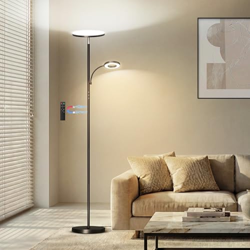 marctronic Floor Lamp, Upgraded 42W 4000LM Super Bright LED Floor Lamp for Living Room Bedroom, Dimmable Standing Reading ...