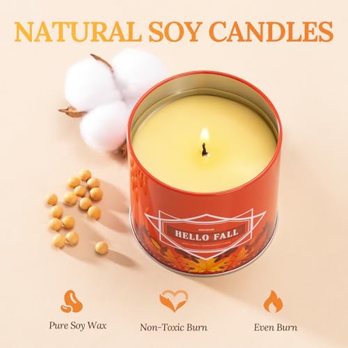 Winter Scented Candles Valentine's Gift Set – 54oz (6×9oz) Soy Candles for Home, Scents of Hot Cocoa/Fireside/Cinnamon Clo...