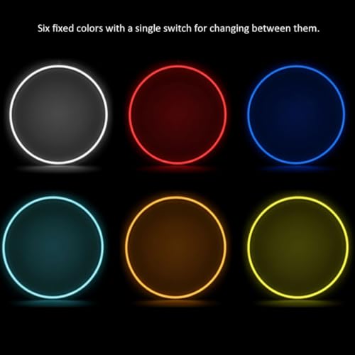 Smart RGBICW LED Circle Neon Sign– 16 Million DIY Colors RGB LED Mood Wall Sign with Bluetooth App & Inline Control, Gradi...