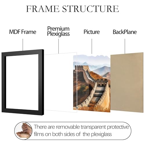 Picrit 11x17 Picture Frame, Photo Frame for Wall Mounting Display, Black