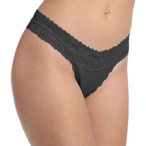 WKFIINM Pack 6 High Waisted Lace Thong for Women Cotton Underwear Plus Size High Rise Retro Tummy Control Thongs Panties