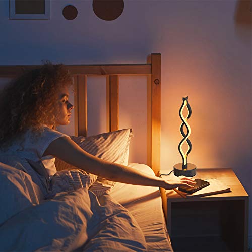 NUÜR Bedside Lamps Set of 2, Black Lamps for Living Room, Dimmable LED Nightstand Lamp, Small Nightstand Lamp for Bedroom,...
