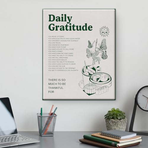 Inspirational Wall Art Green Boho Room Decor Aesthetic Home Kitchen Office Bedroom Cafes Wall Decor 8x10 Inch
