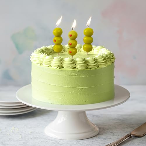 Genuine Fred Cocktail Party Olive Birthday Candles – Set of 6 Martini Olive Celebration Candles with Wooden Picks – Fun De...