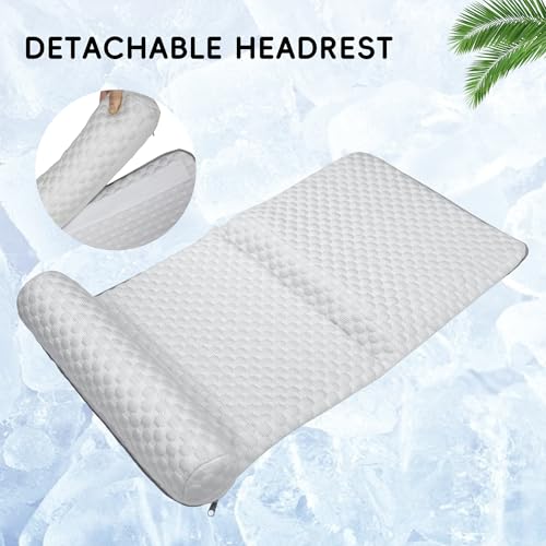 GeerDuo Pet Cooling Mat for Cats & Small Dogs, Self-Cooling Fabric with Supportive Pillow, Non-Gel Leak-Proof Washable, In...