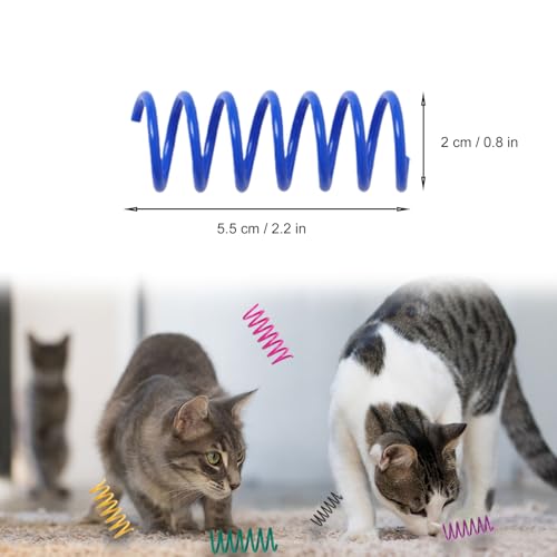 Kitys Fatch 12PCS 12Colors Cat Spring Toys for Indoor Cats, Interactive Coil Springs for Self Play, Durable Heavy Plastic ...