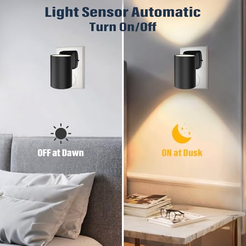 NOVELUX ETL Certified 2700K Night Lights, Modern Night Lights Plug into Wall, Dusk to Dawn Light Sensor Nightlights, Warm ...