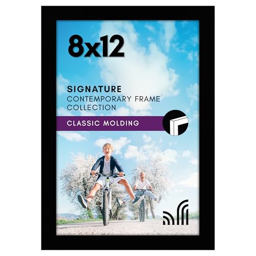Americanflat 8x12 Picture Frame with Shatter-Resistant Glass - Signature Collection - Gallery-Style Frames Made of Enginee...
