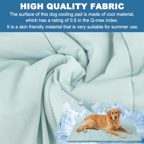 TILZIKA Cooling Mat for Dogs and Cats, Large 48x28, 0.87 Inch Thick Self Cooling Dog Cooling Mat with Cool Fabric and Wate...