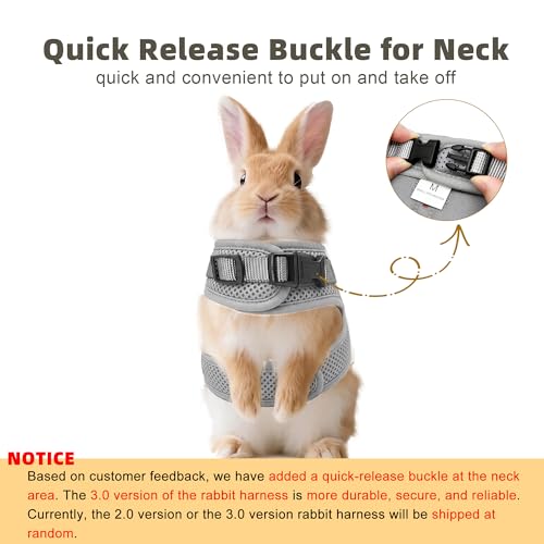 AIITLE Rabbit Harness and Leash Set with Cute Bow, Soft Breathable Mesh Vest Harness for Rabbits Kitten Ferret Puppy Small...