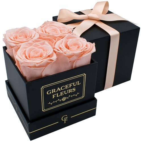 Graceful Fleurs Real Long Lasting Roses in a Box for Years, Preserved Fresh Forever Flowers for Delivery Birthday, Mothers...