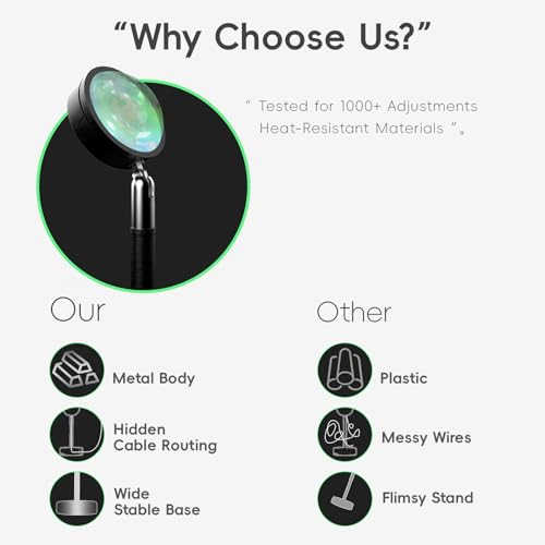 easeking LED Sunset Lamp - Sunset Lights Night Lights LED Projector Floor Lamp Atmosphere Light Night Light for Bedroom Li...
