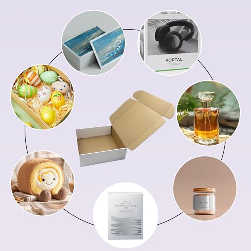 11x9.6x3 Inches White Shipping Boxes Set of 25，Cardboard Boxes Recyclable Corrugated Boxes Mailers for Small Business, Tra...
