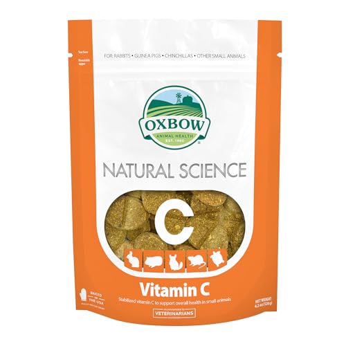 Oxbow Natural Science Vitamin C Supplement, Vitamin C & High-Fiber Timothy Hay, Guinea Pig Items, Made in the USA, Small P...