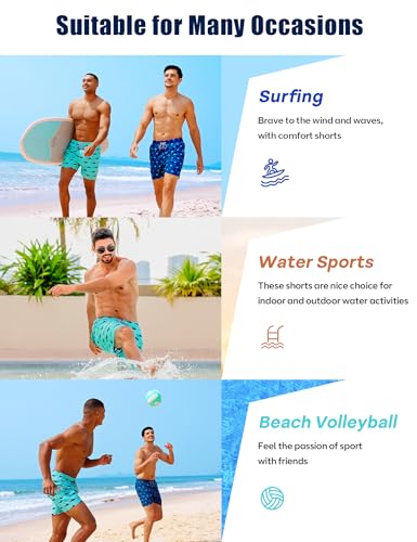 APTRO Men's Swim Trunks with Compression Liner 5 Inch Bathing Suit Beach Swimsuits