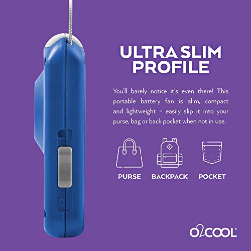 O2COOL Deluxe Personal Necklace Fan | Hands- Free, Battery Operated Wearable Mini Cooling Device for Beach, Sporting Event...