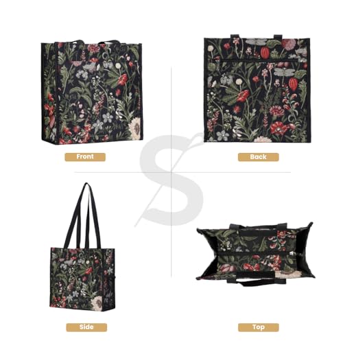 Signare Floral Shopping Tote Bag with Garden Flower Pattern