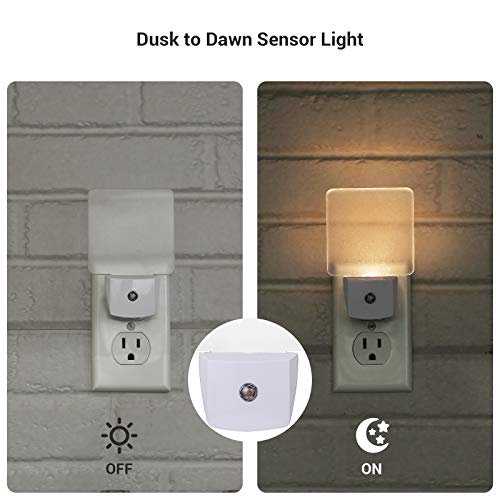 DEWENWILS Night Lights Plug into Wall, LED Night Lights for Kids, Dusk to Dawn Sensor, 3000K Warm Nightlight for Nursery R...