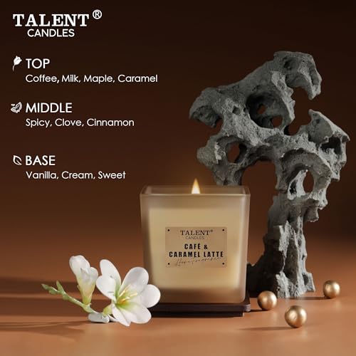 Deluxe Noble Scented Candles, Soy Candles for Home Scented, 7.05oz, Aromatherapy Candles with Lid, Cafe & Caramel Latte