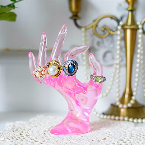 HOMEGOAL Ring Holder, Pink Room Decor, Hand Jewelry Display Holder, Danish Pastel Room Decor, Preppy Decor, Mannequin Han...