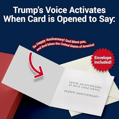 Talking Trump Anniversary Card with Donald Trump's Real Voice Recording - Funny Card for Couple, Husband & Wife - Opens & ...