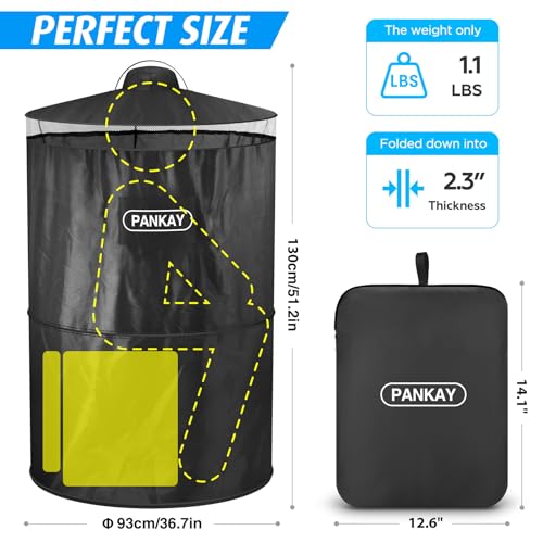 PANKAY Pop Up Privacy Tent, Portable Outdoor Camping Bathroom Toilet Tent, Collapsible Shelter for Camping & Emergency – L...